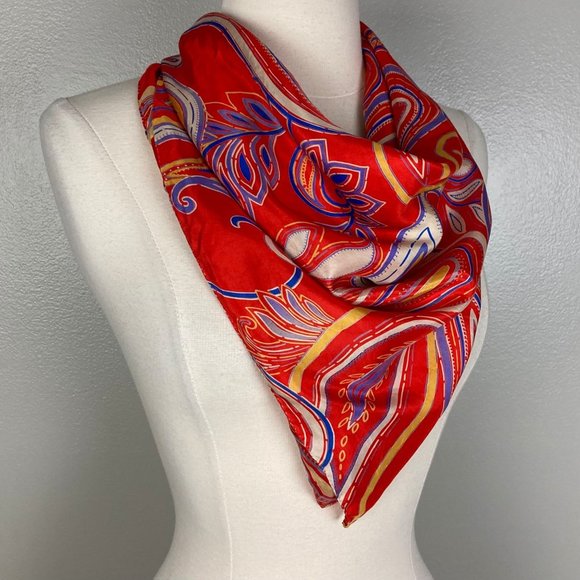 Mary Jane Accessories - MARY JANE - OS - Red Paisley Silk Scarf